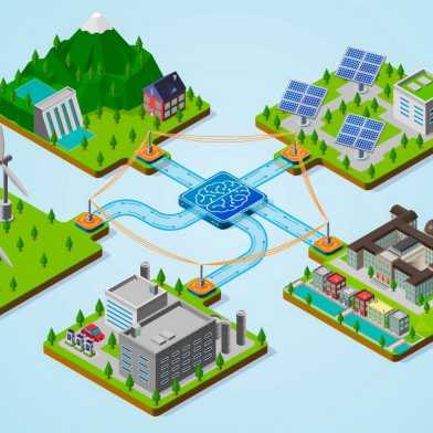 Schematic showing power grid optimization