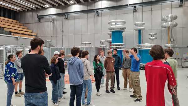 During the visit at the High Voltage Lab.