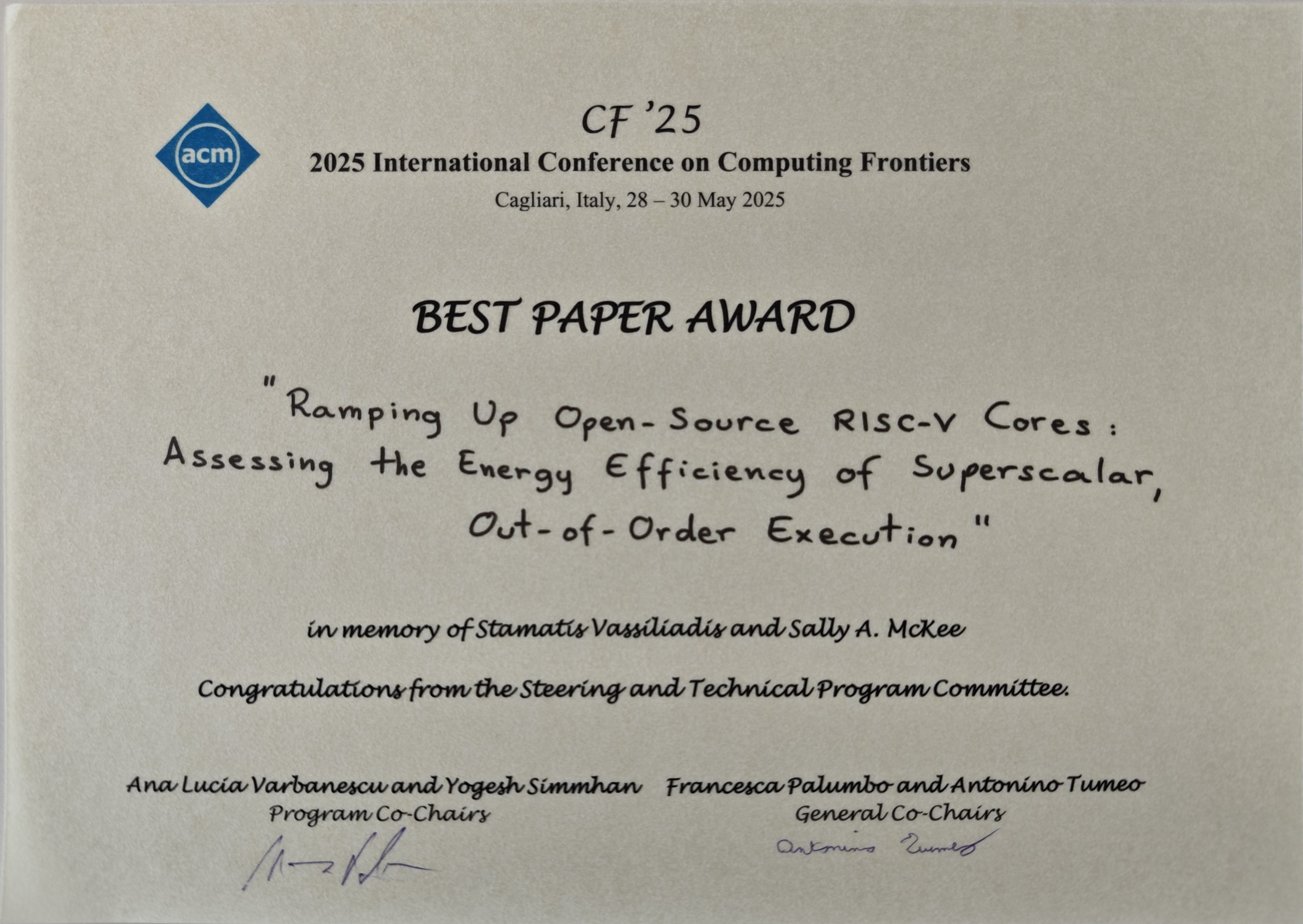 The paper which was awarded.